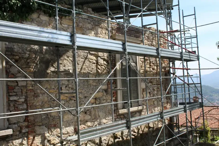 East County San Diego Scaffolding installed for exterior building restoration and masonry repair access